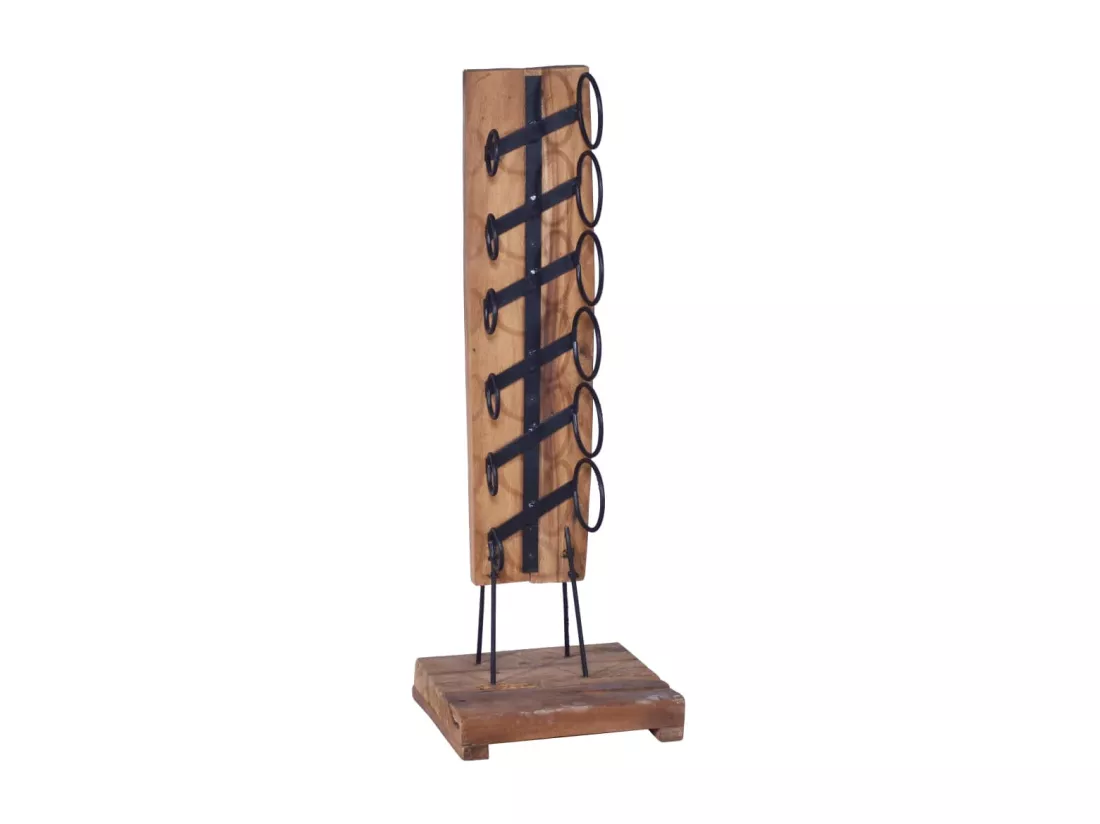 Casier à bouteilles pour 6 bouteilles 35x35x100 Teck massif