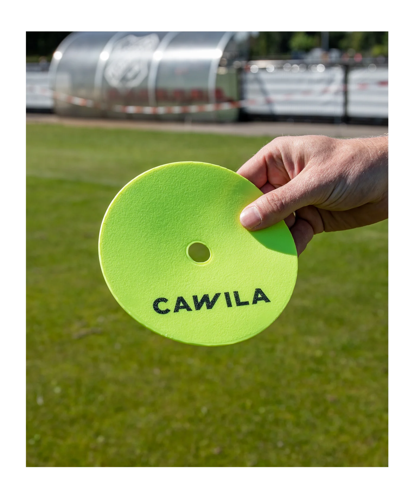 Cawila Floormarker 24er Set inkl. Halter | Markierungsscheiben, 12 x gelb und 12 x orange