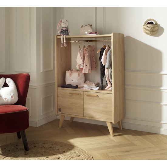Arty bibliothèque 2 portes/1 penderie   Chêne suave        de               Sauthon Baby's Sweet Home