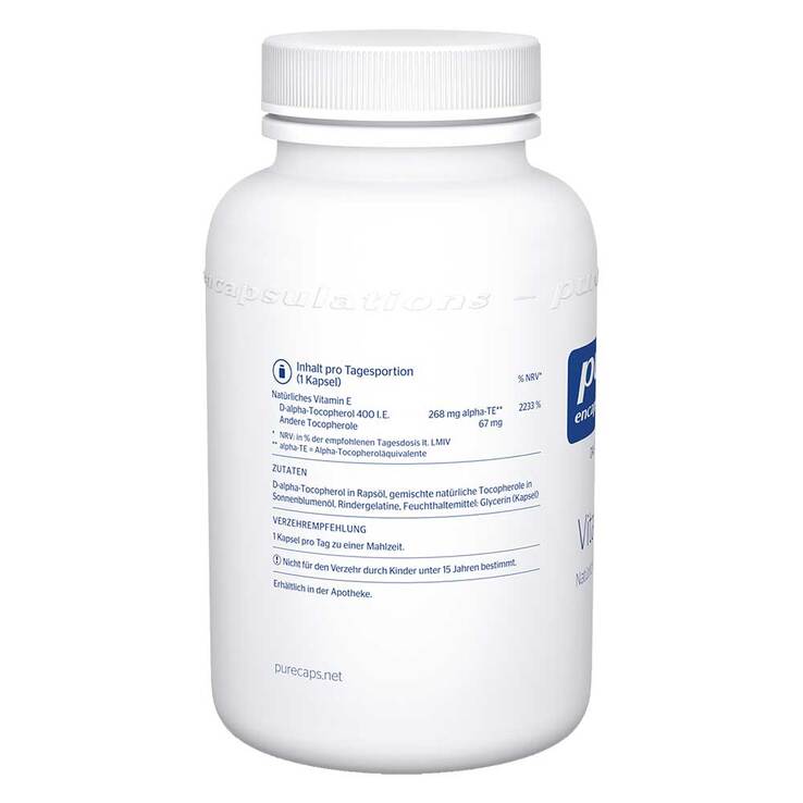 Pure Encapsulations Vitamin E Kapseln, 180 St