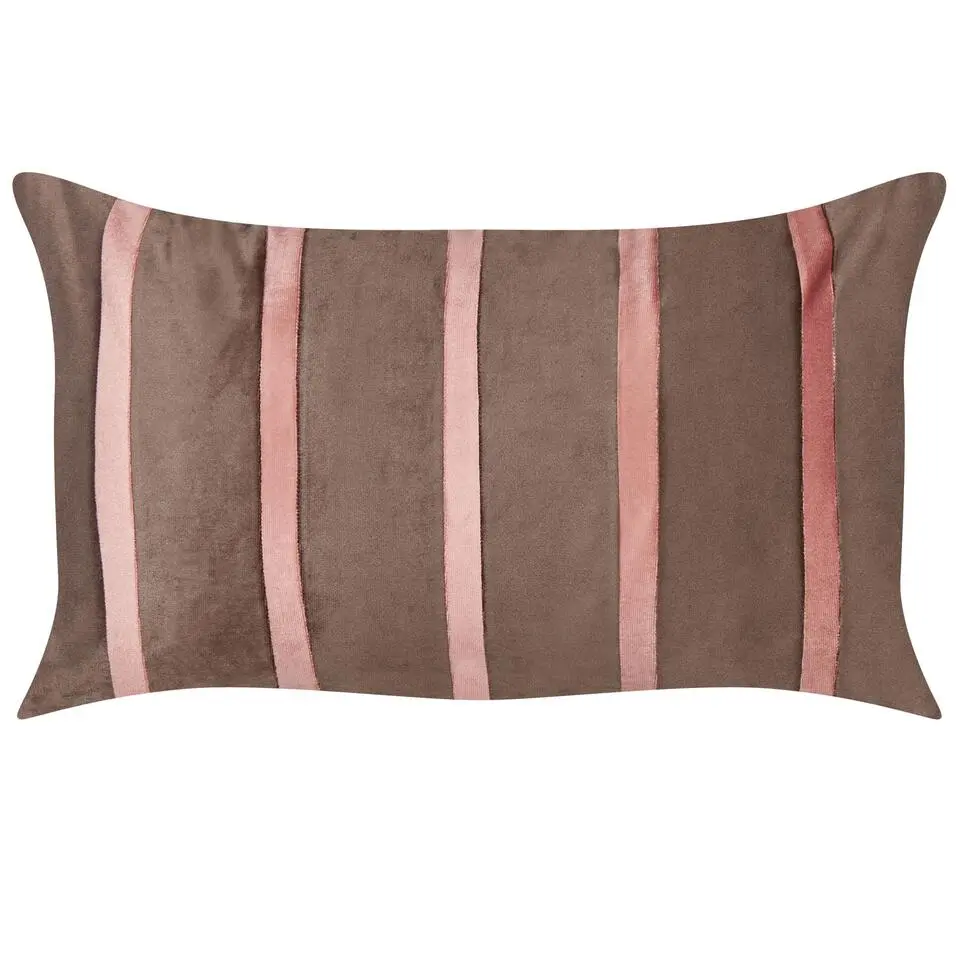 CRODYLINE - Sierkussen set van 2 - Bruin/Roze - 35 x 60 cm - Fluweel