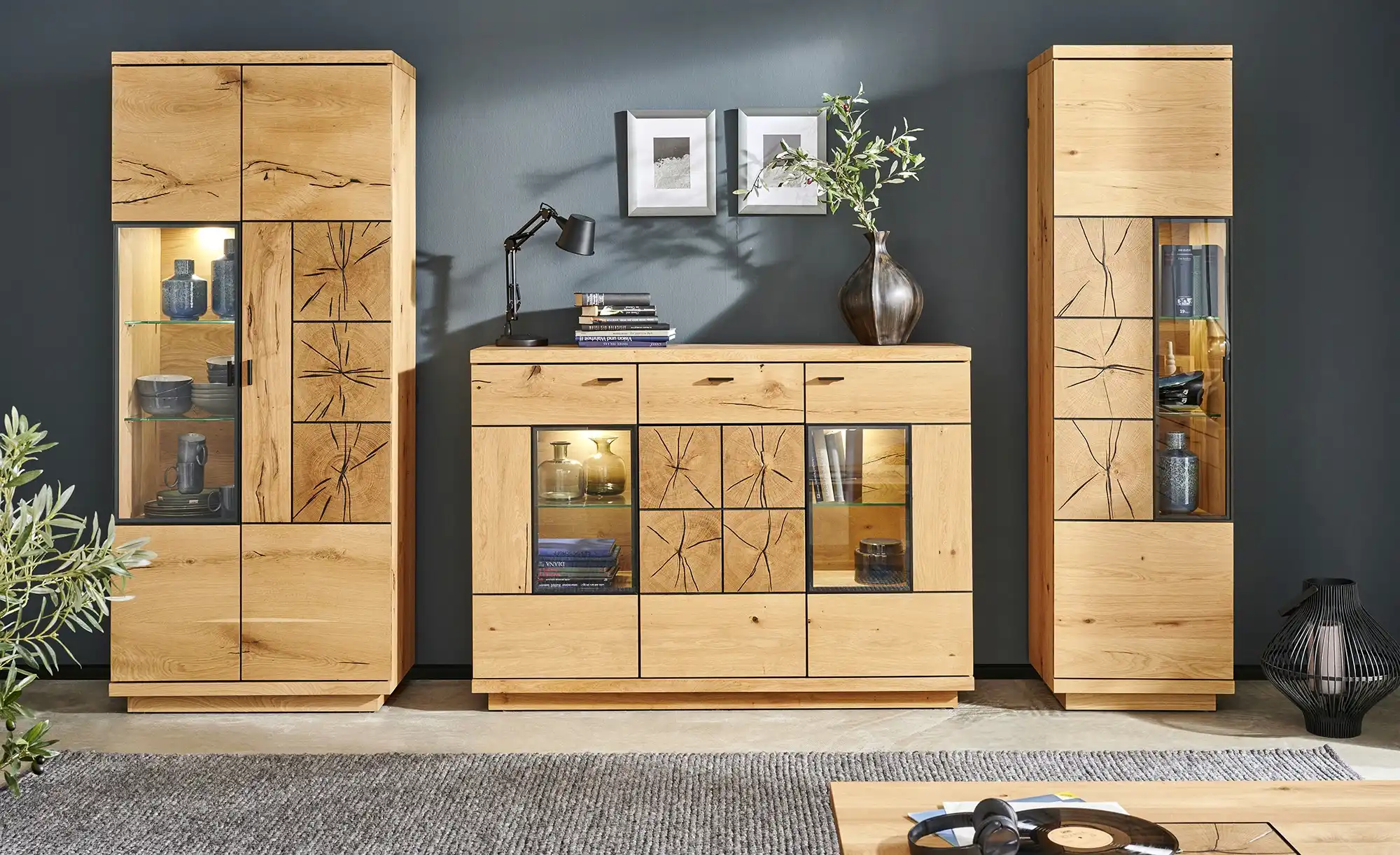 Gray & Jones Highboard  mit Beleuchtung Black Coast Two