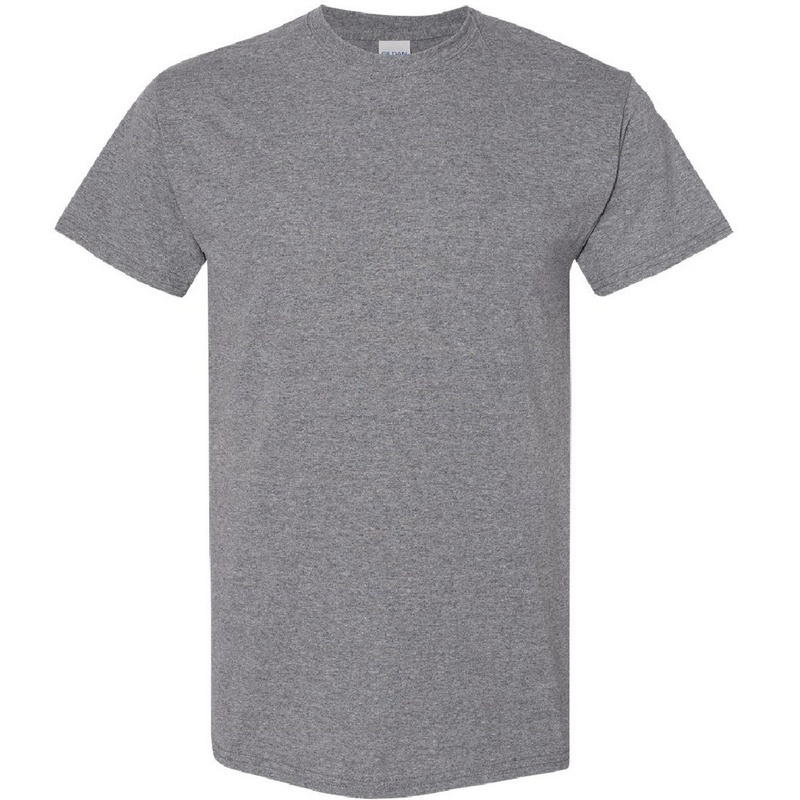 Camiseta básica de manga curta Gildan Heavy Cotton, 100% algodão grosso.