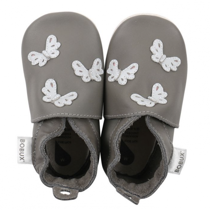Bobux Bobux chaussons gris papillons
