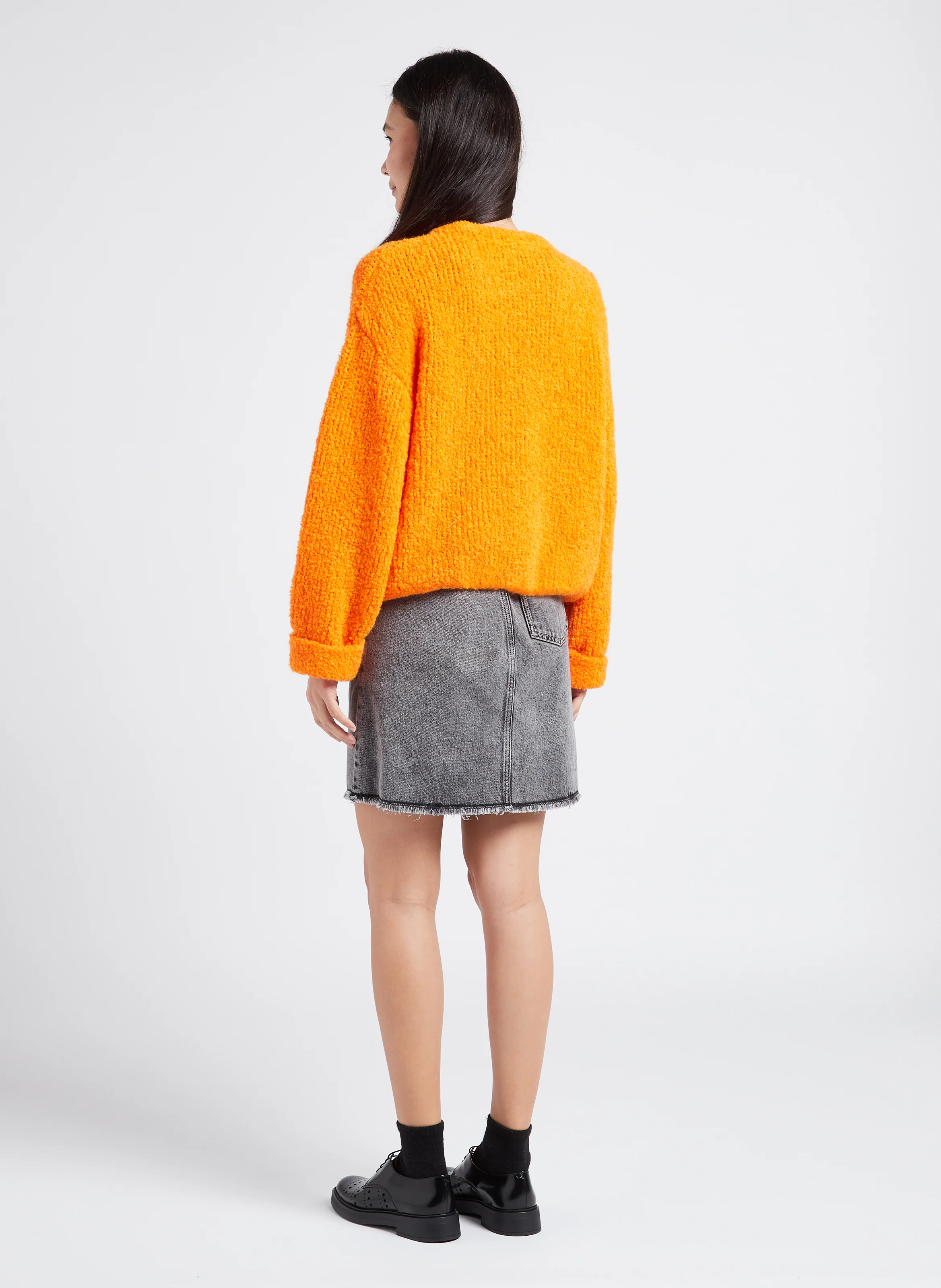 YOPDAY-B - Jupe courte droite en coton | Gris
