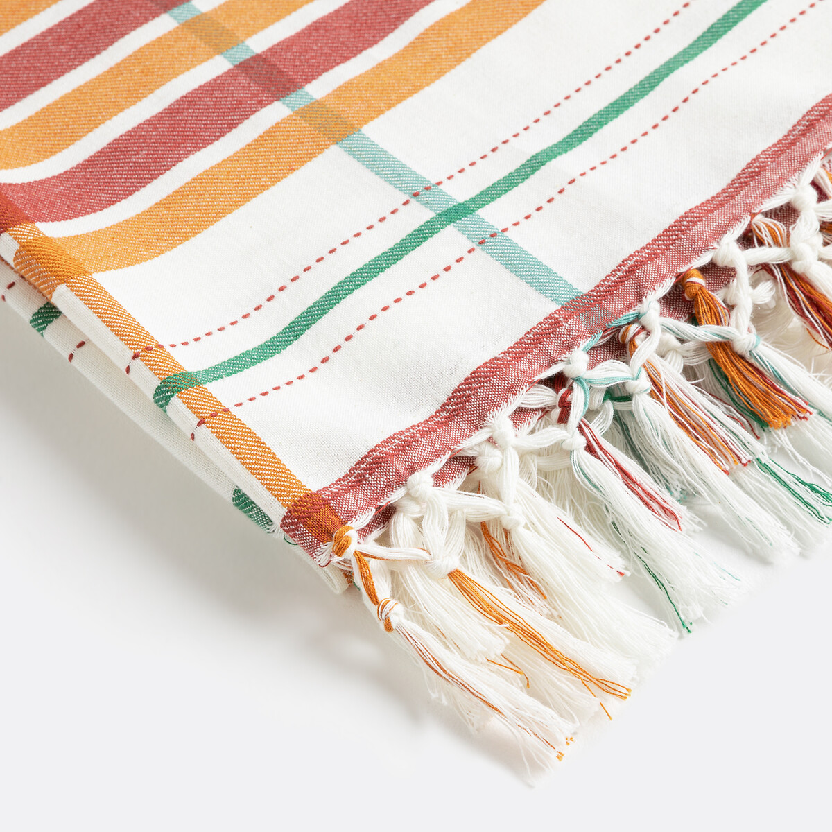 LA REDOUTE INTERIEURS<br>Riscas Fouta XL, tecido de algodão tingido, Socco