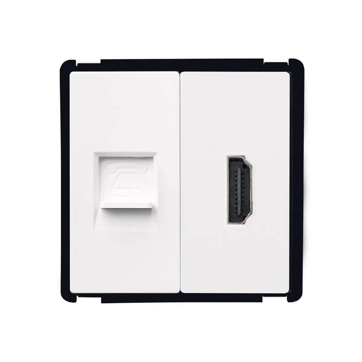 Ledkia Modern Prise HDMI + Téléphone - Blanc