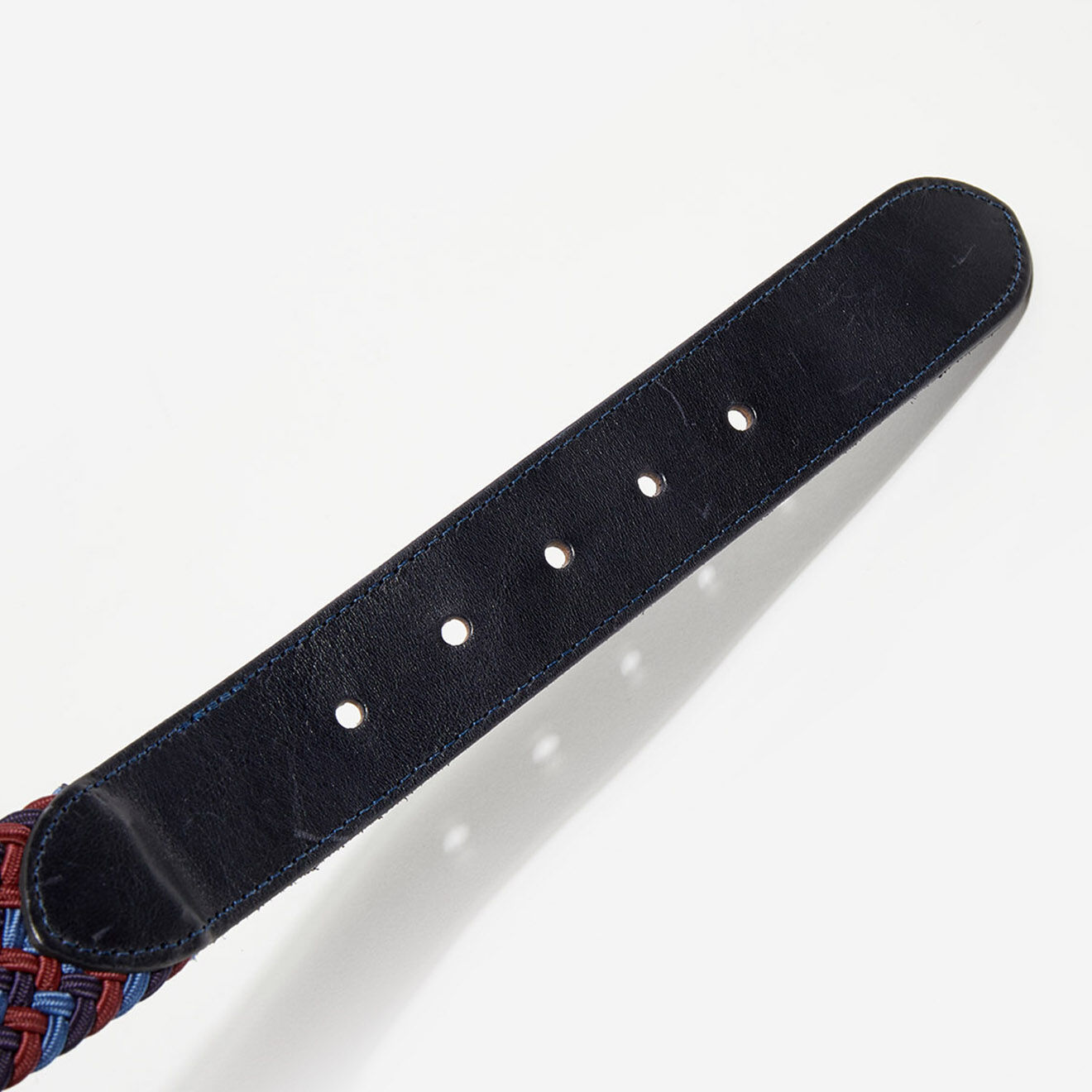 Hackett London Ceinture tressée bicolore bleu/rouge