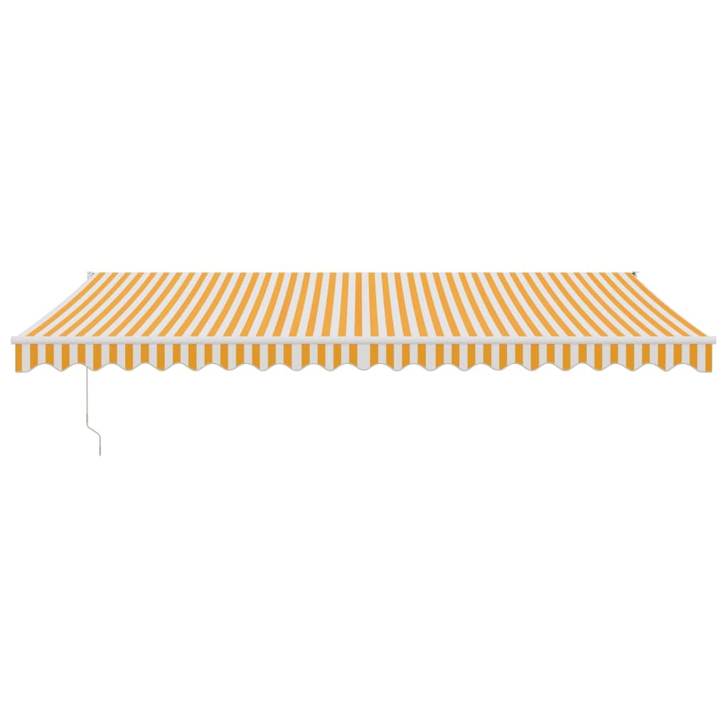 Auvent rétractable automatique jaune et blanc 5x3 m