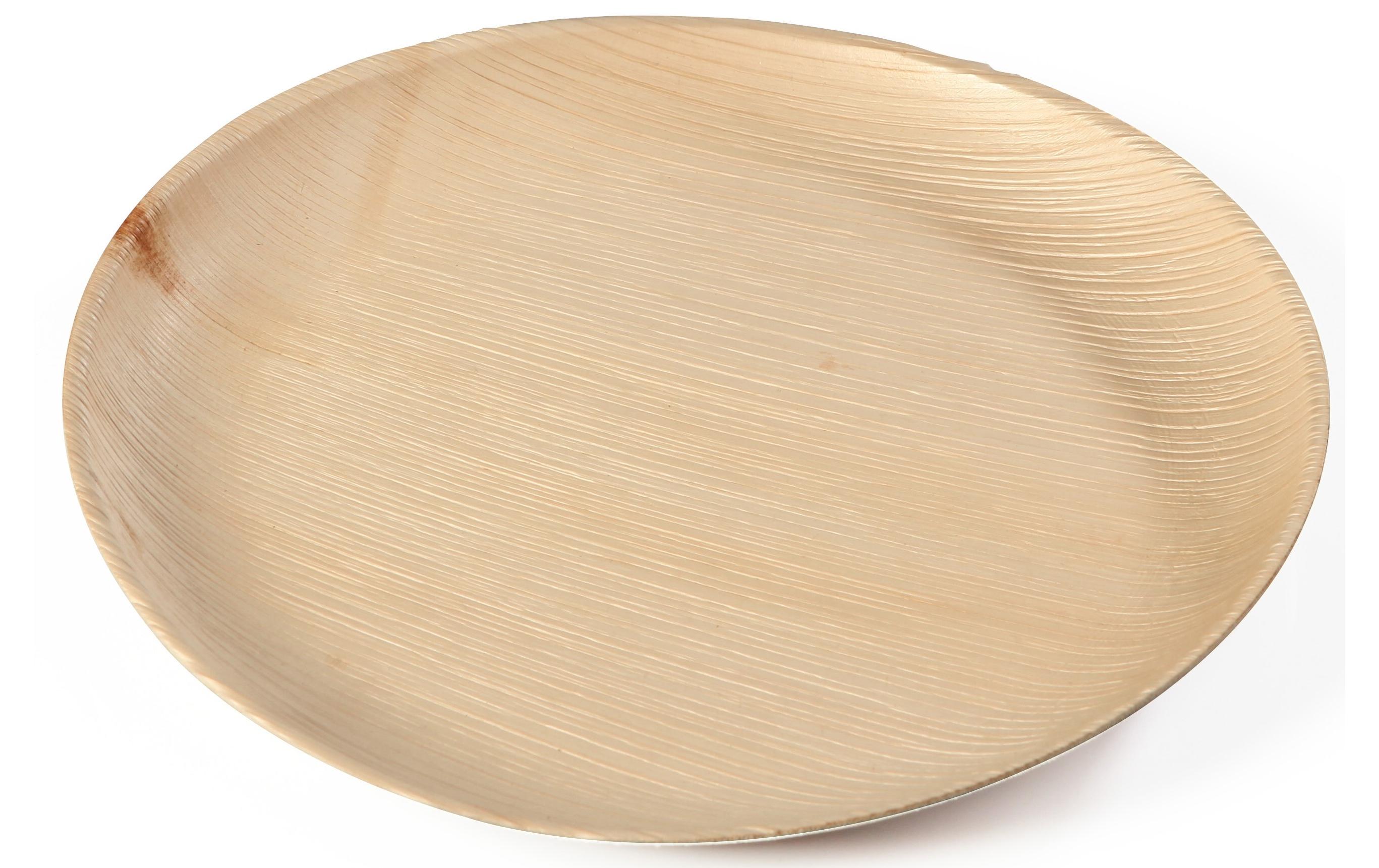 Einwegteller Palm 18 cm, 20 Stück, HellbraunRunde Einweg-Teller