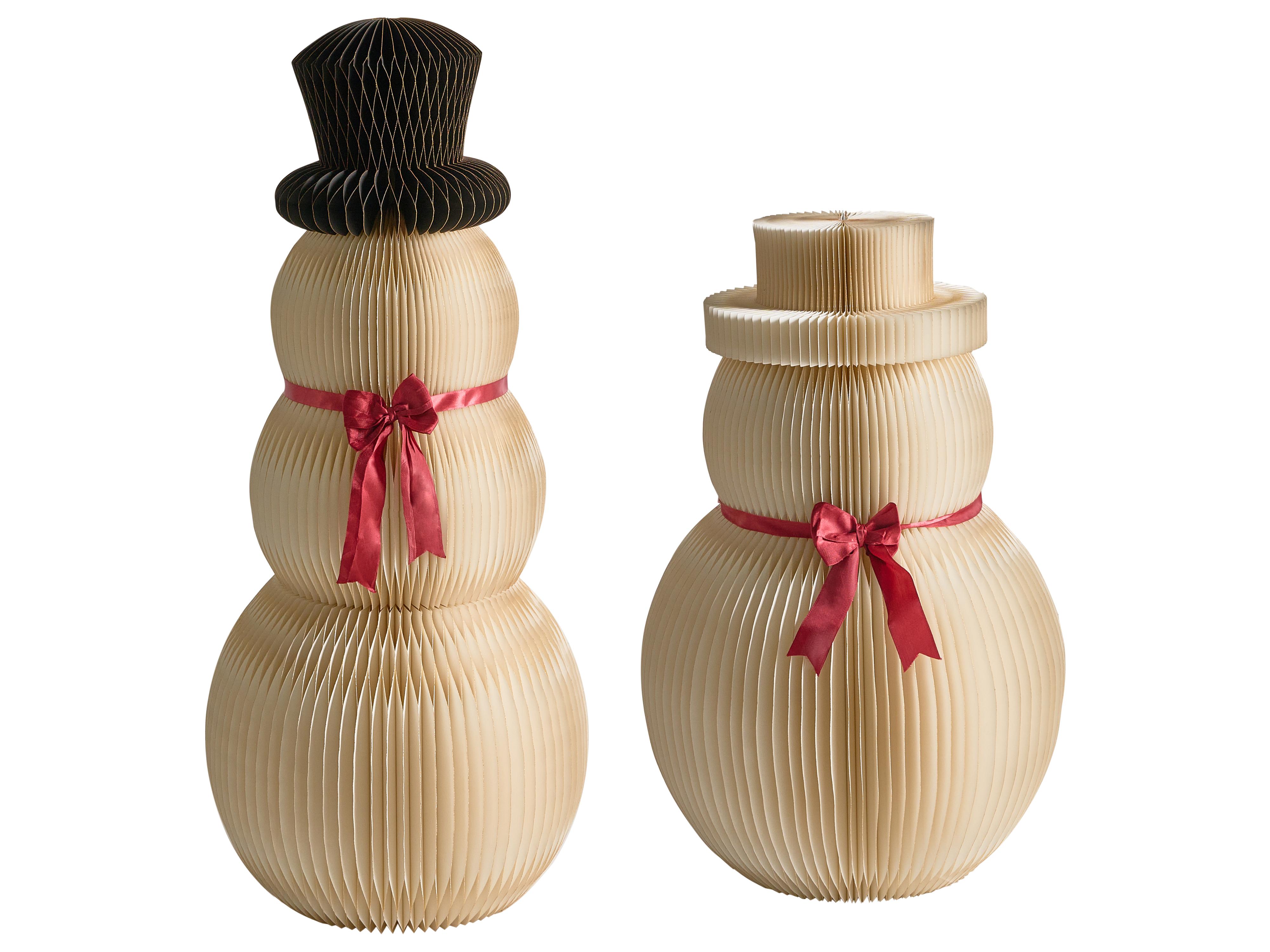 Set van 2 kerstdecoraties KLARALVEN Sneeuwpop 90/124 cm Beige