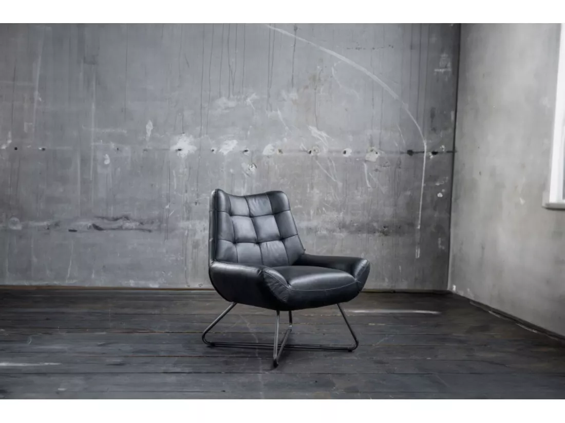 Fauteuil - Noir cuir - SNOOZE