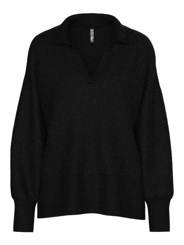 pieces V-Ausschnitt-Pullover »PCMALOU LS POLO KNIT NOOS BC«