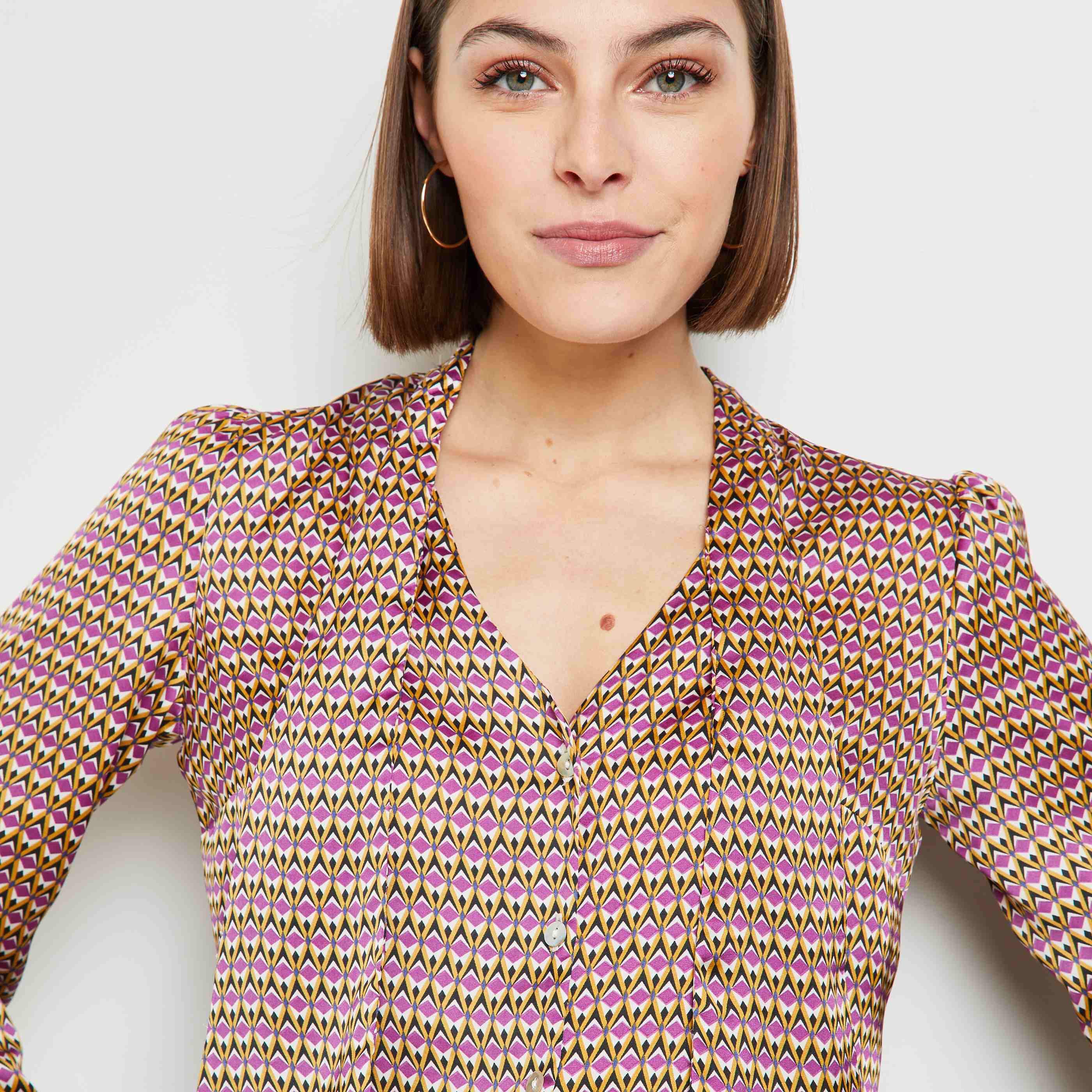 Chemise imprimée lavallière femme - IMPRIME