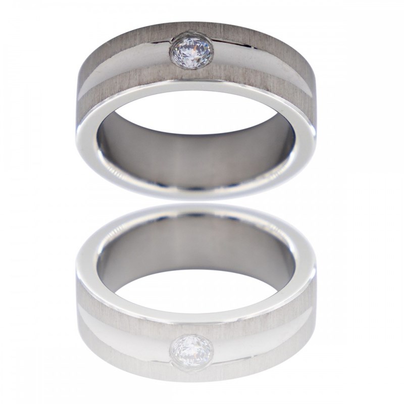 Bague Anneau pour Homme Acier Zirconium SILENE