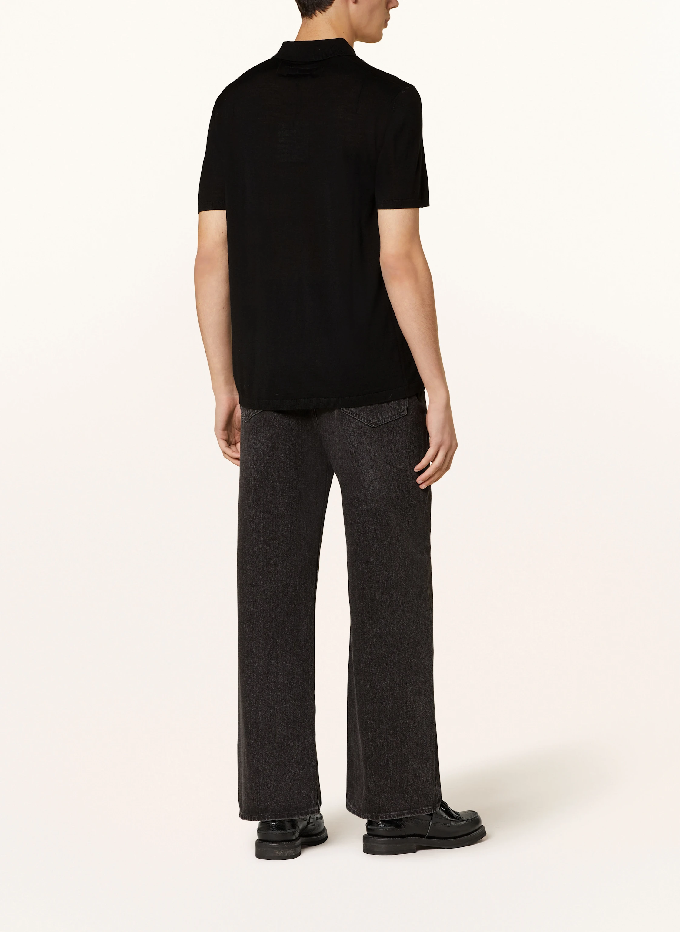 ALLSAINTS Strick-Poloshirt MODE MERINO aus Merinowolle