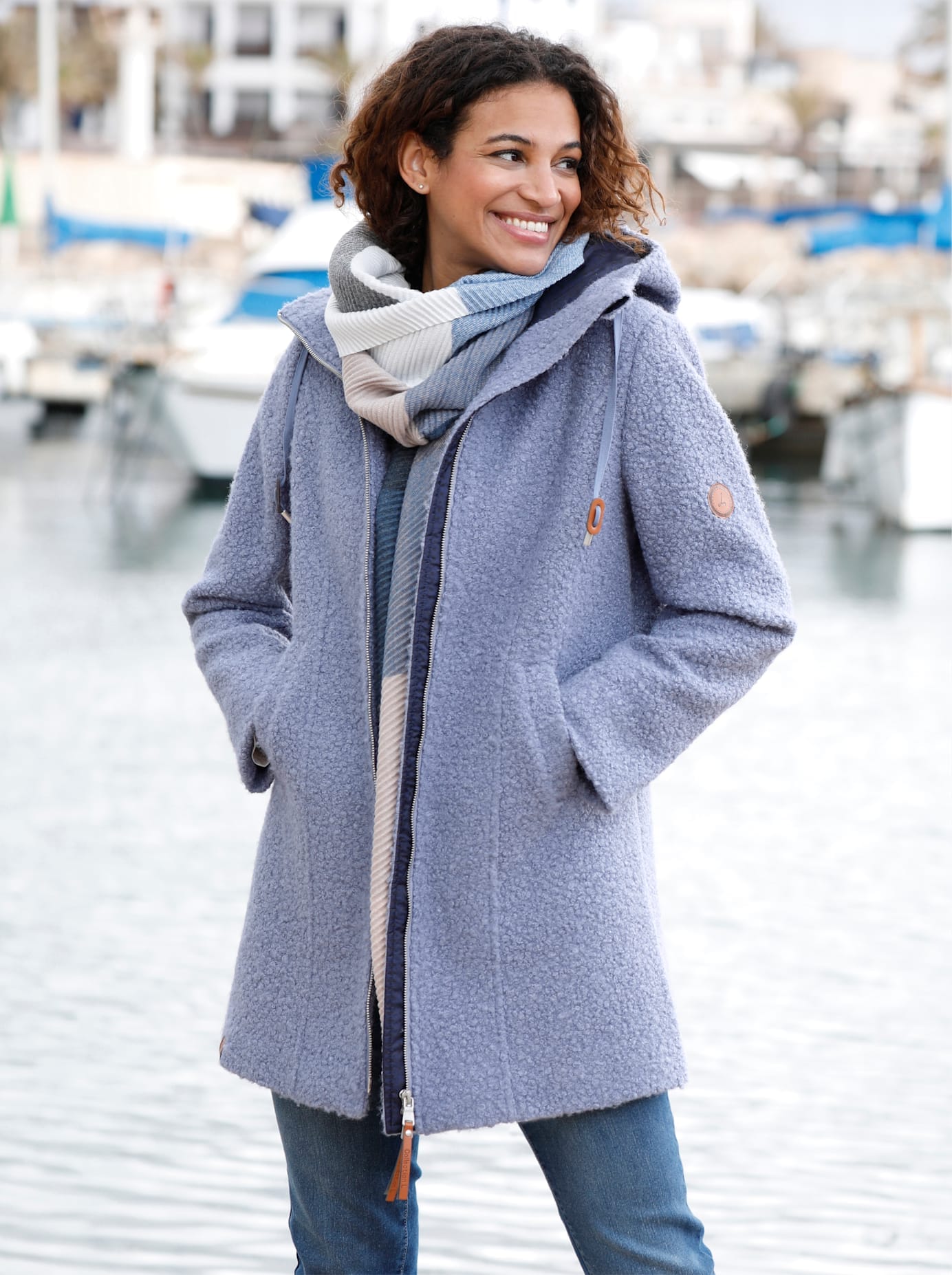 Casual Looks Langjacke mit Kapuze