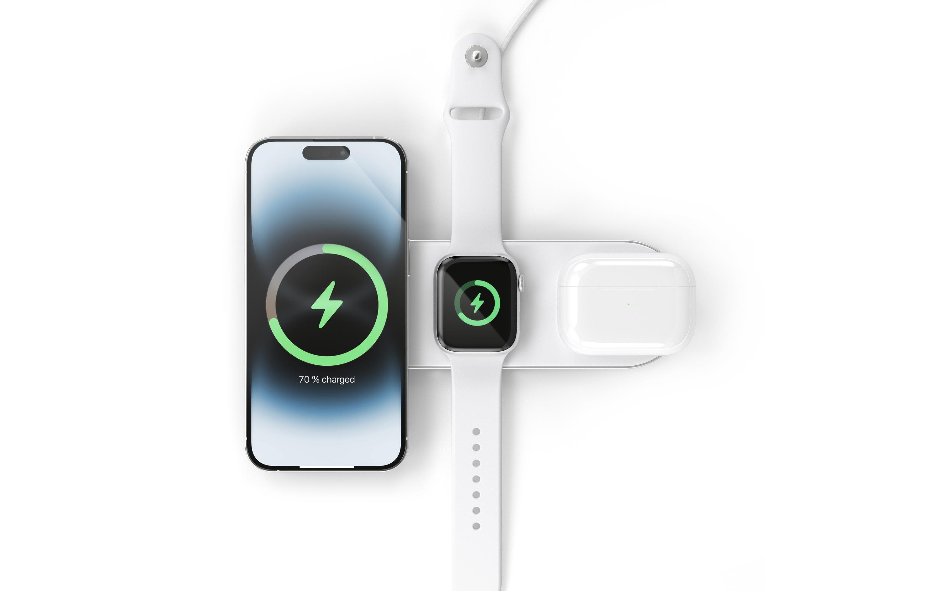 Wireless Charger Aura Home White<br>Kabellose 3in1-Ladestation für Apple Geräte