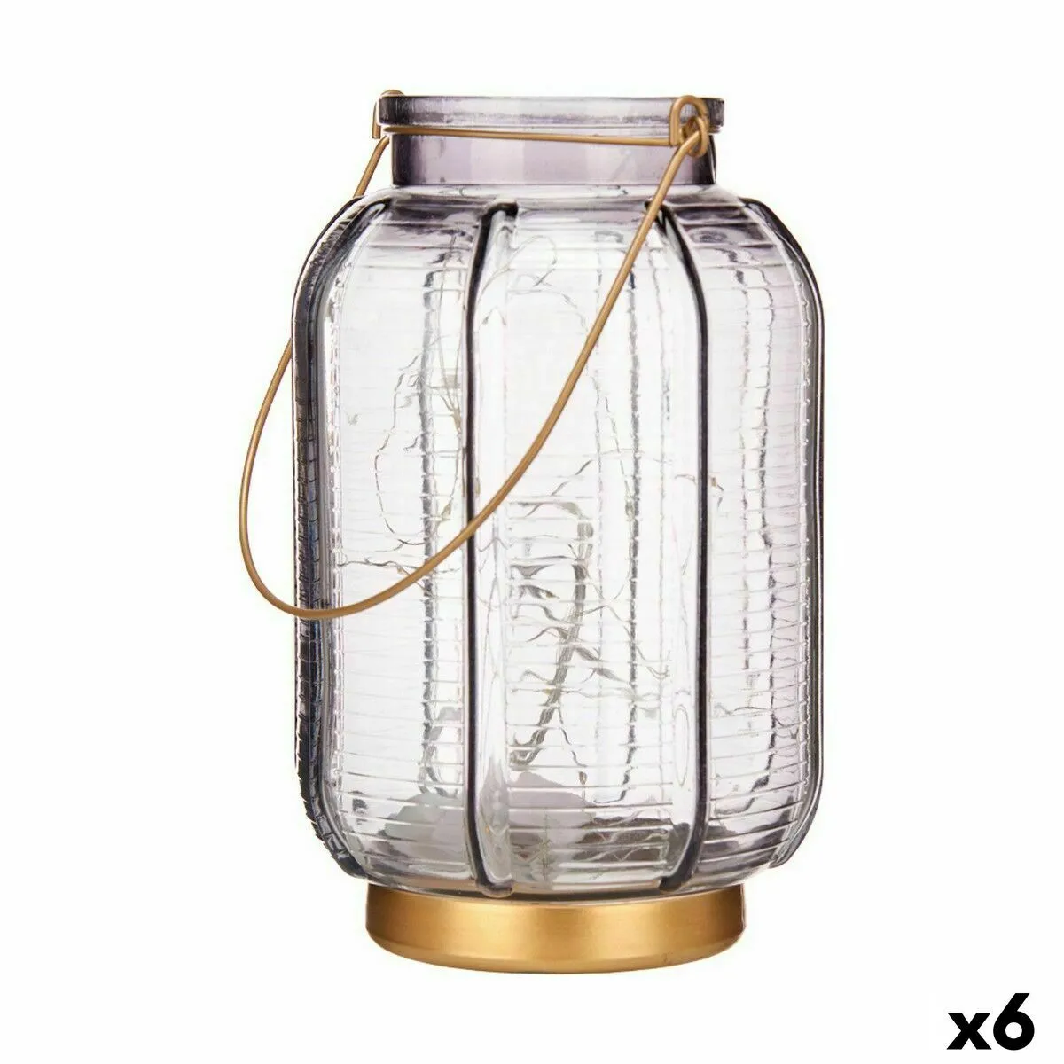 Gift Decor Lanterne à LED - Gris Doré