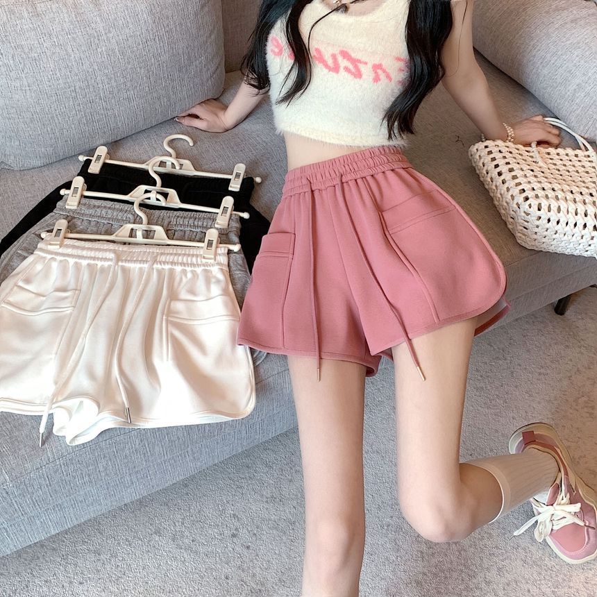Girls Supply - Effen shorts met hoge taille en trekkoord