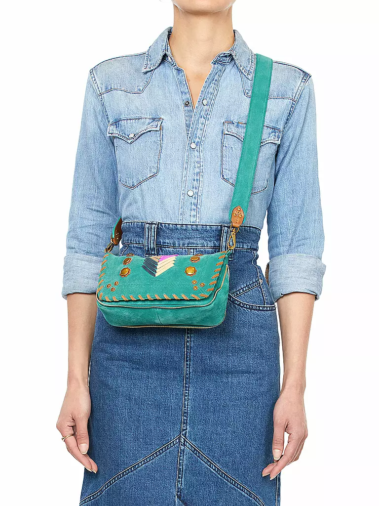 JEROME DREYFUSS Ledertasche - Mini Bag BOBI Small türkis