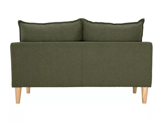 Canapé scandinave 2 places en tissu kaki et bois clair KATE