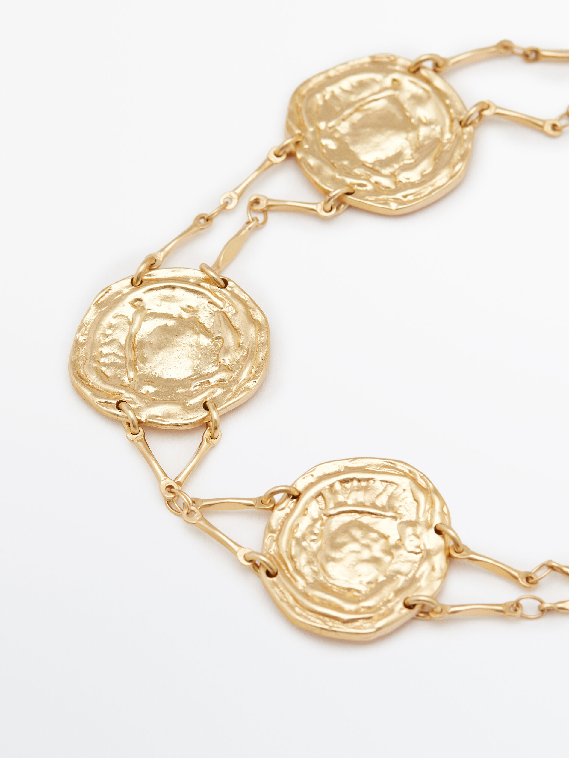 Pulseira banhada a ouro com moedas - OURO