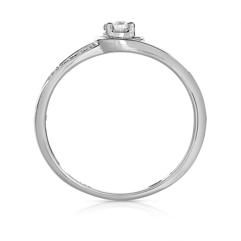 Bague or 375 blanc diamant et rubis