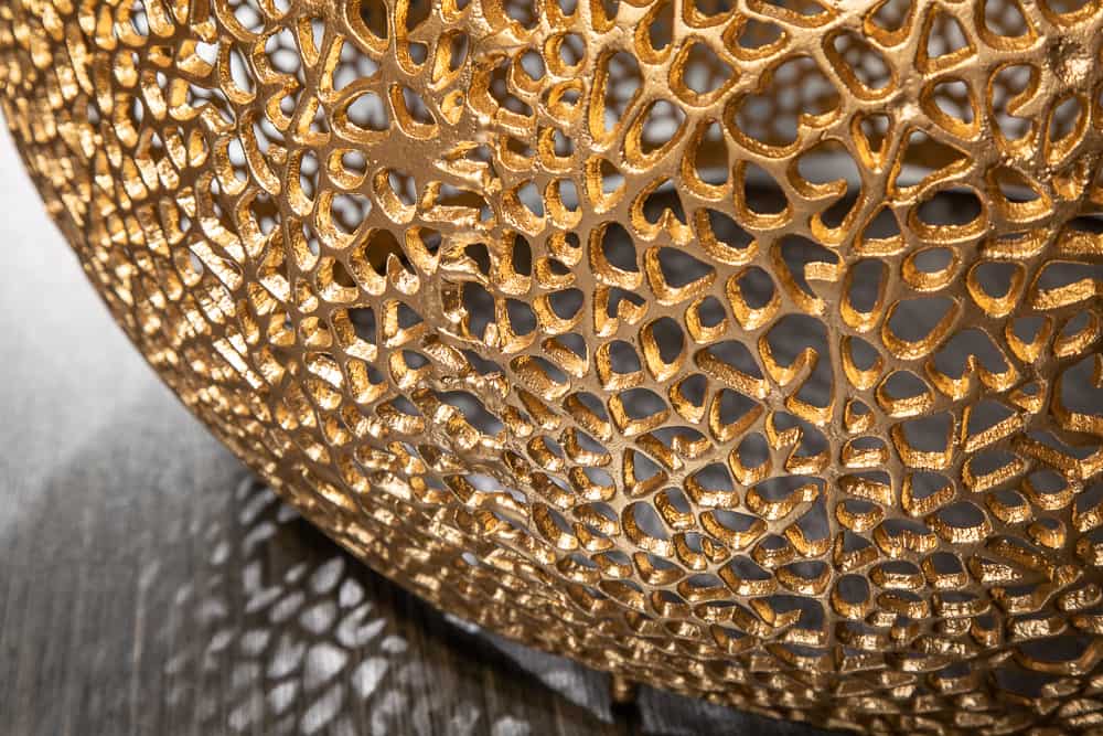 Design Couchtisch LEAF 130cm gold Metall-Aluminium-Legierung handmade