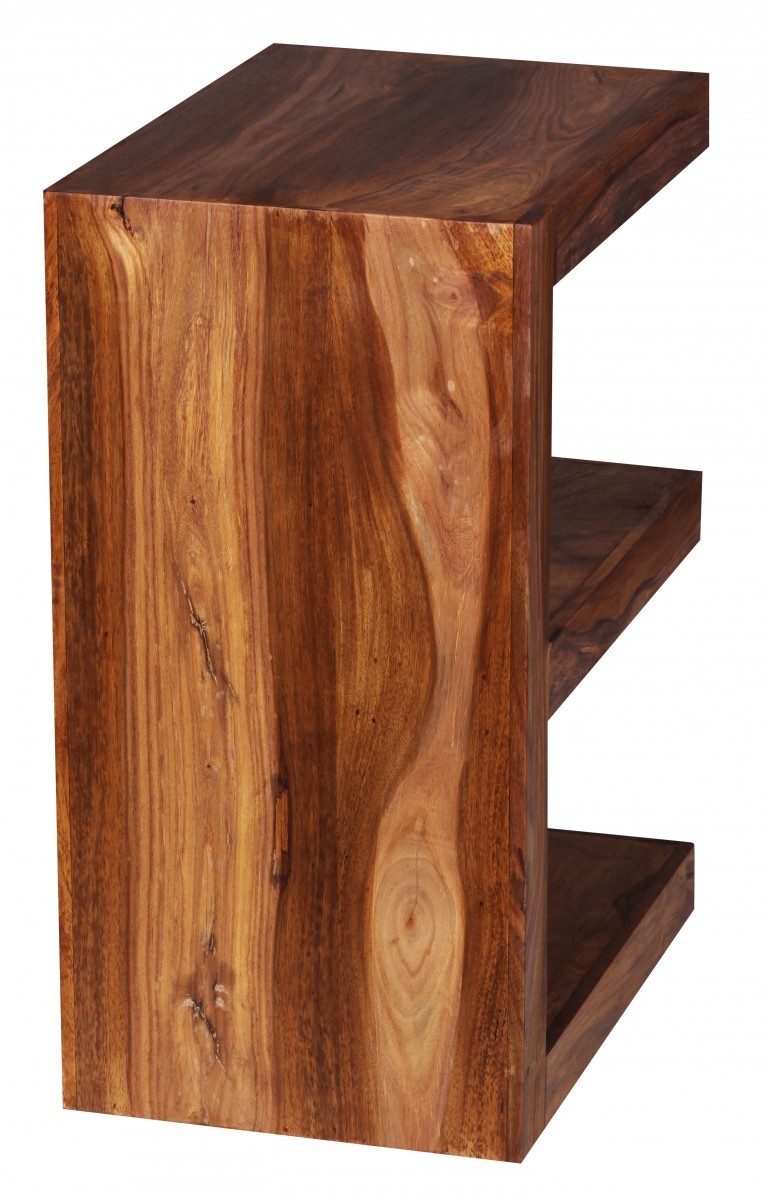 Beistelltisch - braun gebeizt - Sheesham massiv - 45 cm breit