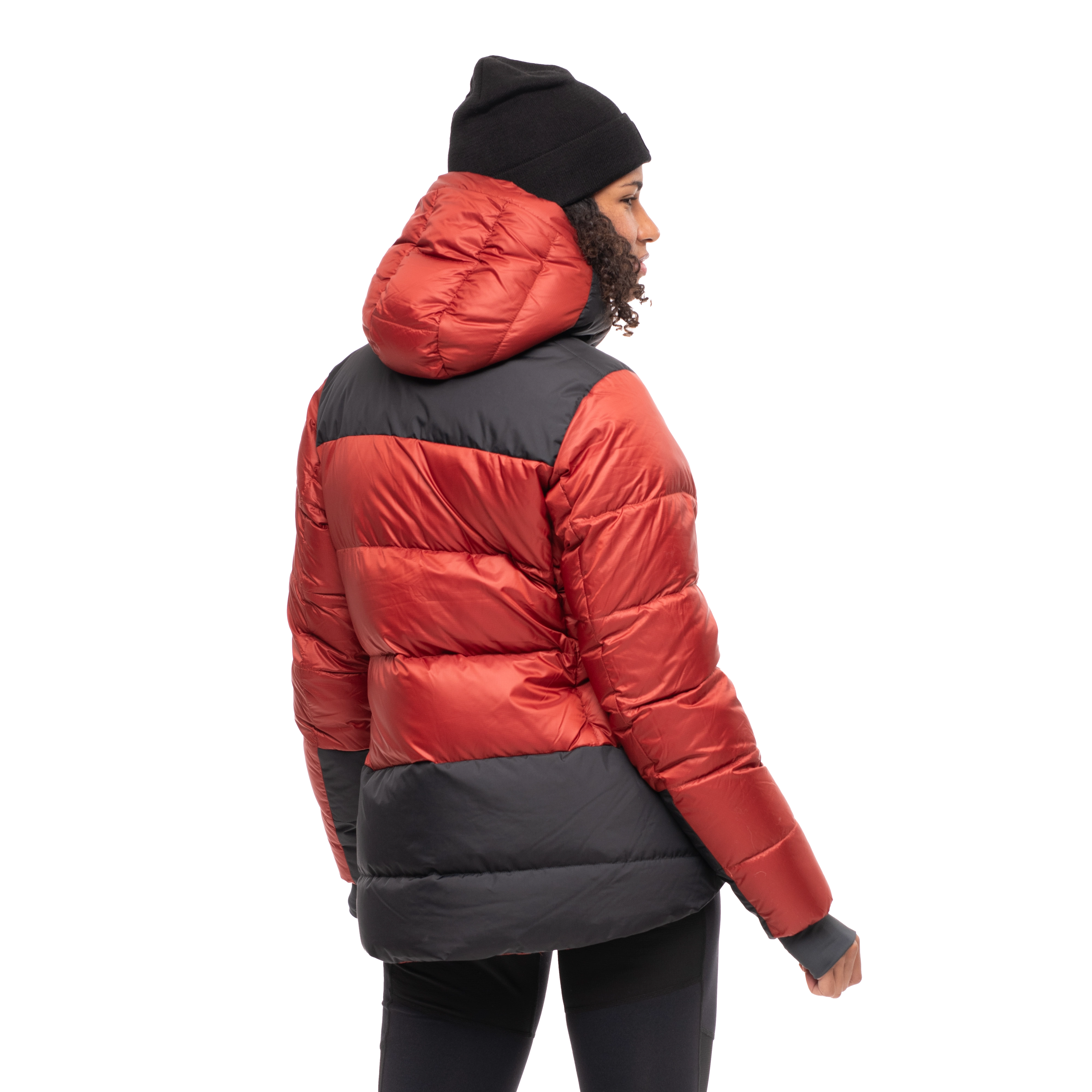 Magma Warm Down Jacket w/Hood Women Chianti Red / Black