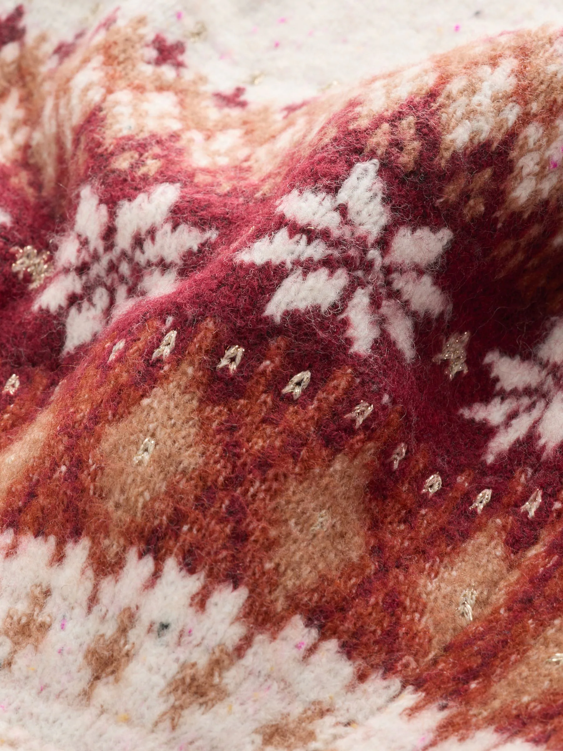 Ecru - Snowflake Fairisle vest (3-16jaar)