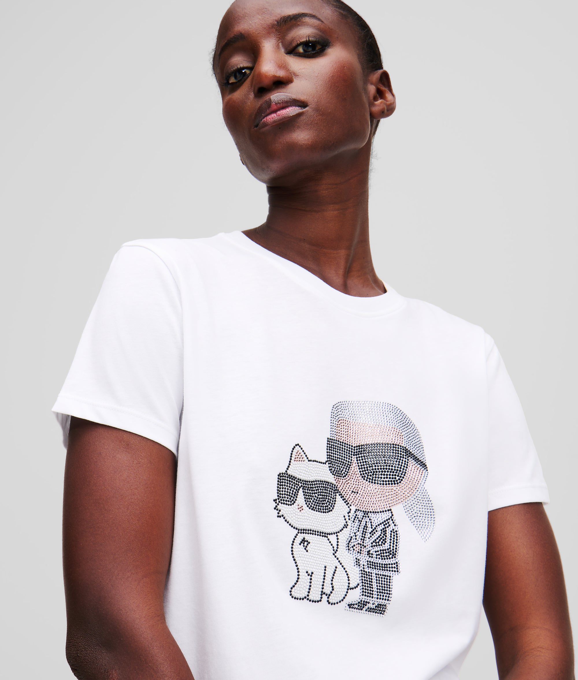 Ikon Karl en Choupette t-shirt met stras
