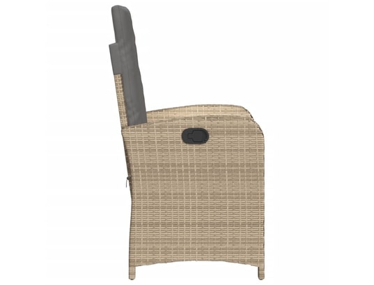 VIDAXL - Chaise inclinable de jardin coussins mélange beige poly roti...