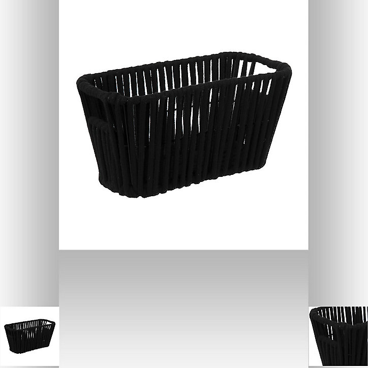 Panier de rangement salle de bains 15x31 cm noir, Manille, 5Five