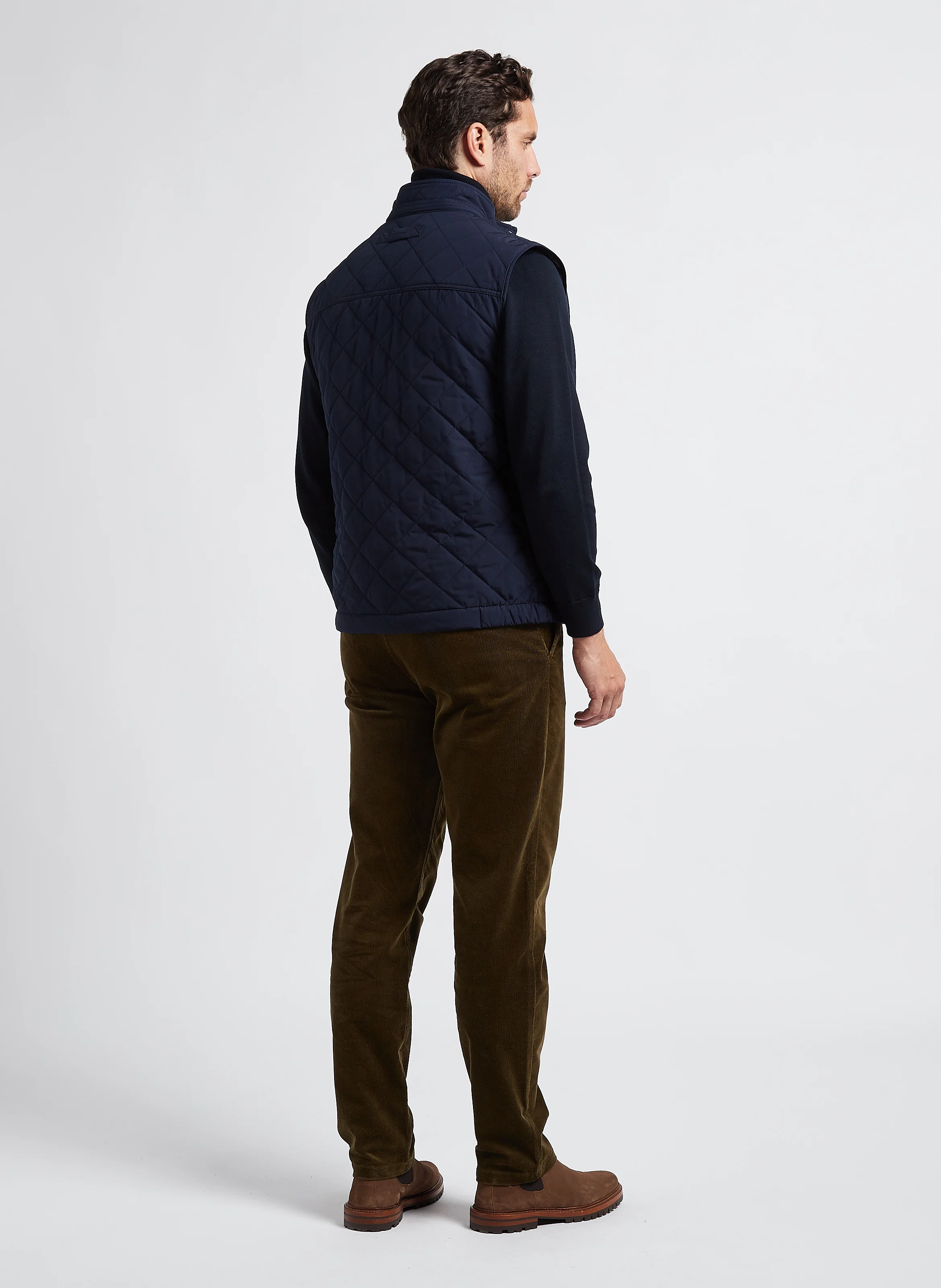Veste droite matelassée à col montant | Bleu