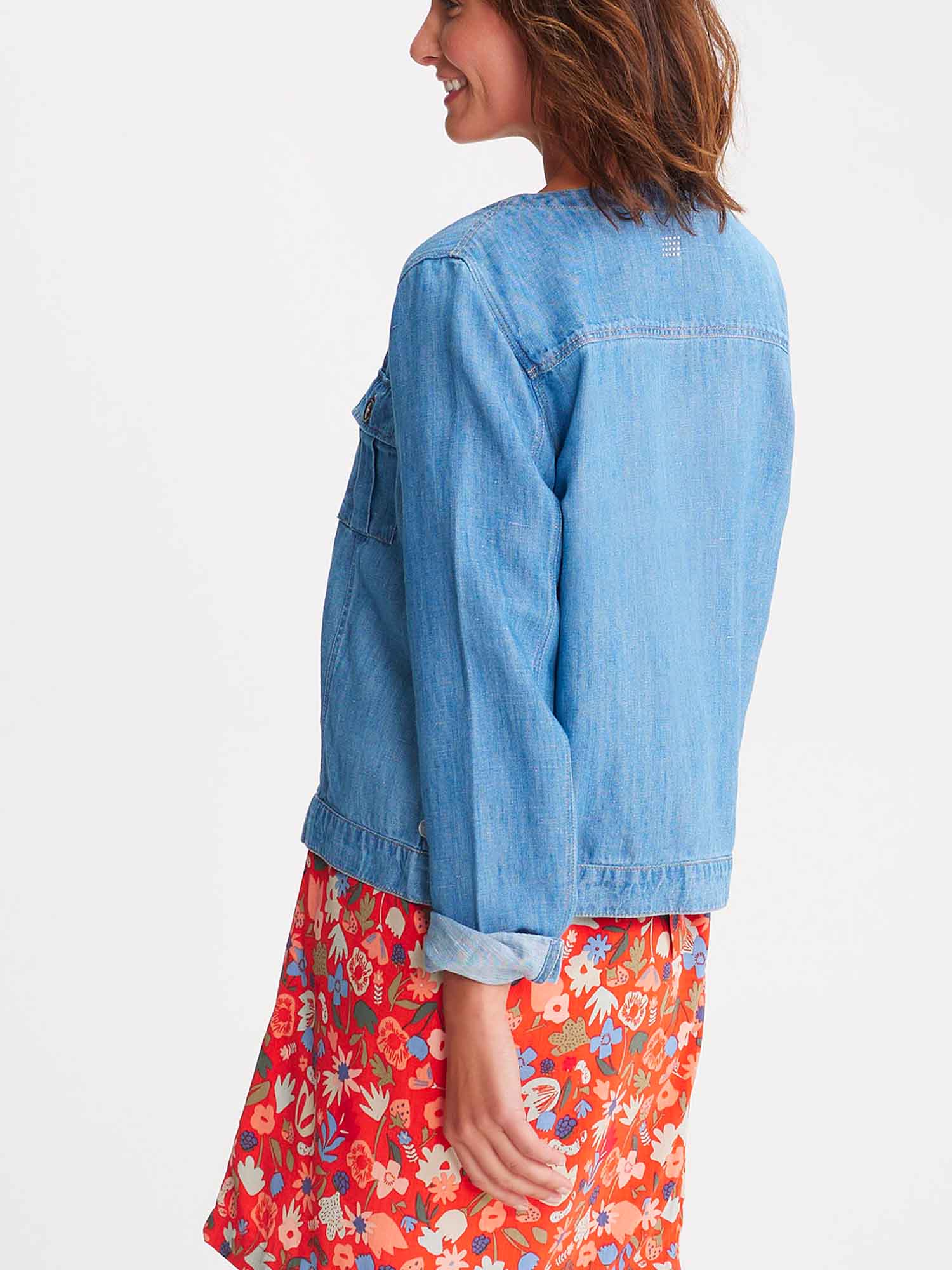 Veste Femme En Jean En Lin Bleu