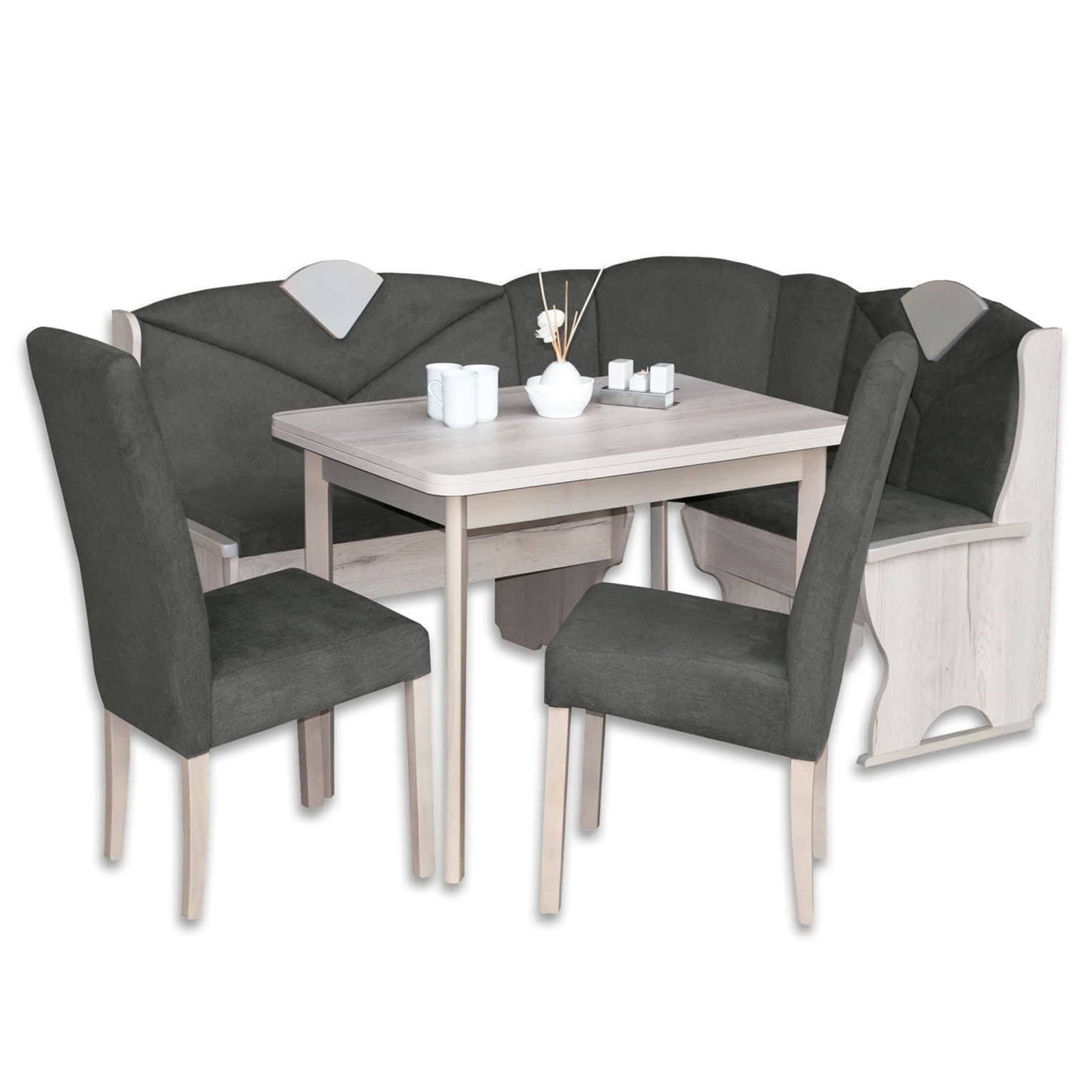 4-teilige Eckbankgruppe - Sandeiche - 160x120 cm