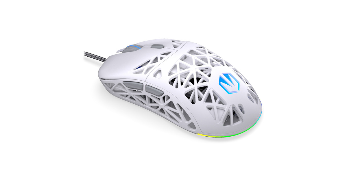 ENDORFYLIV Onyx White gaming muis  (Wit, 12.000 DPI, ARGB)