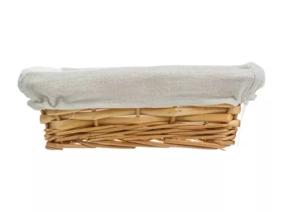 Plateau en osier avec doublure blanche 36x24x8h