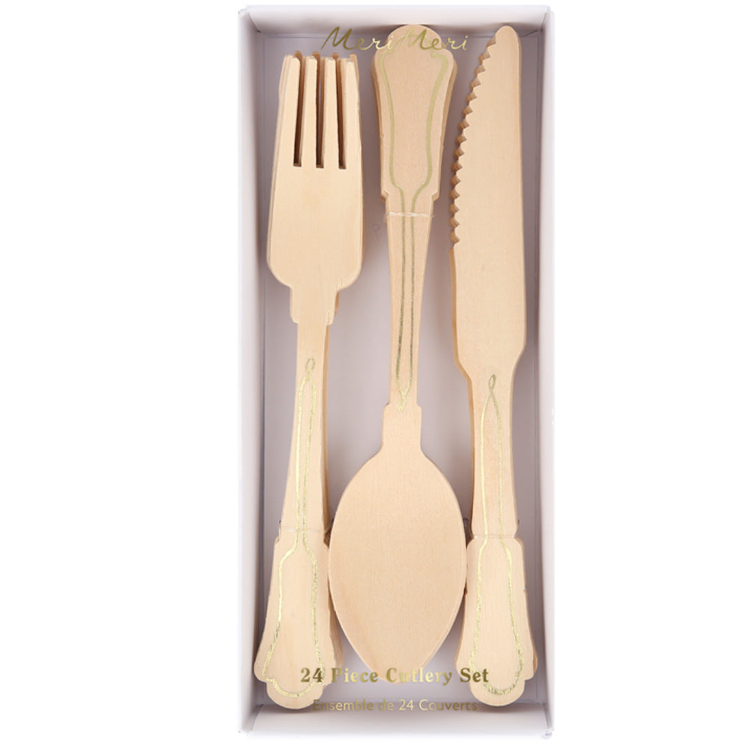 Meri meri bestek elegant gold foil detail - 24st