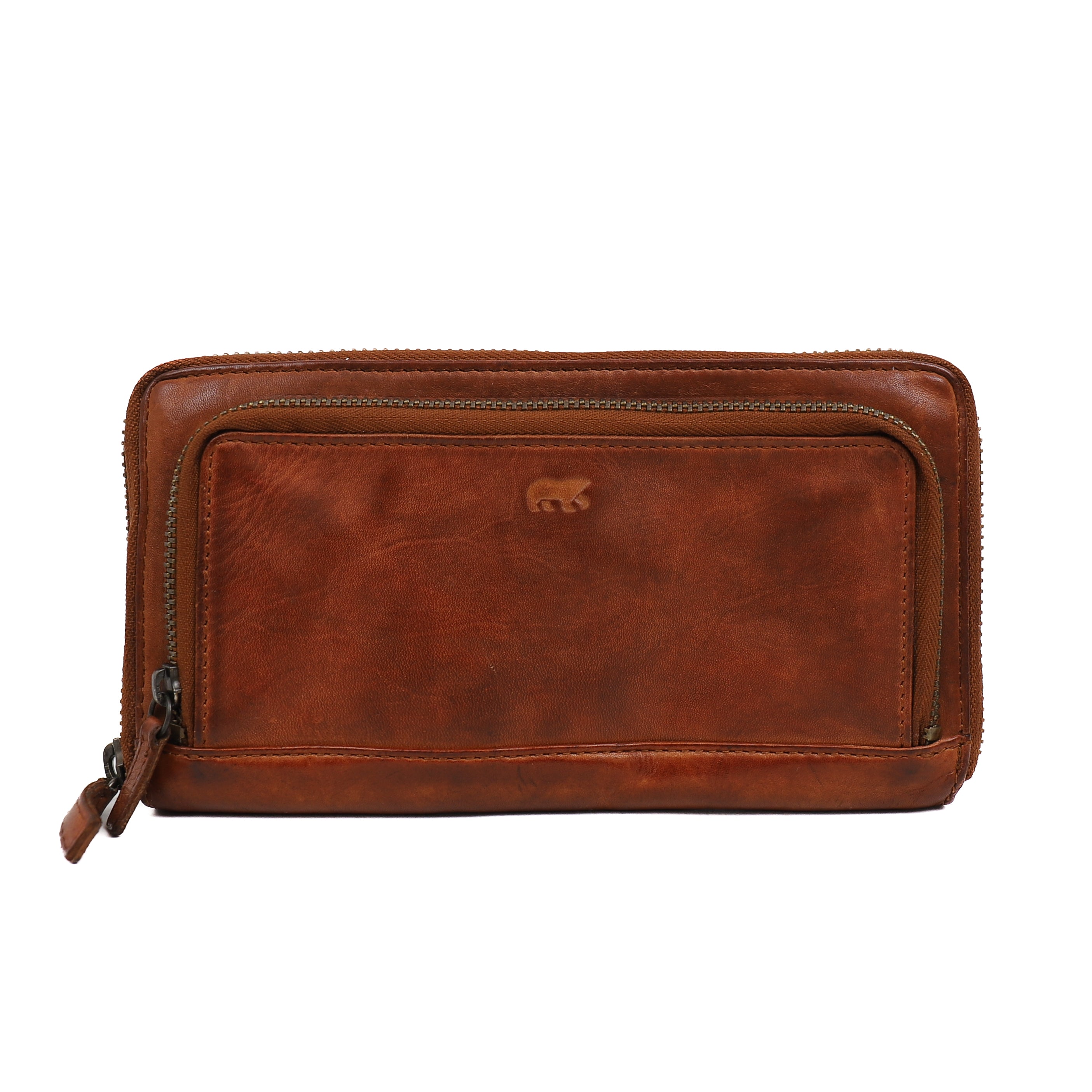 Ritsportemonnee 'Isa' cognac Cognac