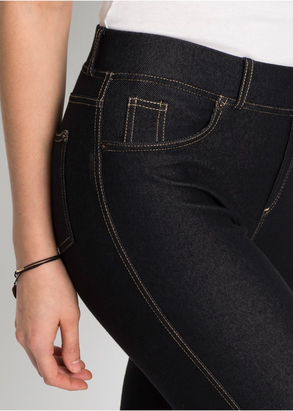 Legging effet jean avec zips
