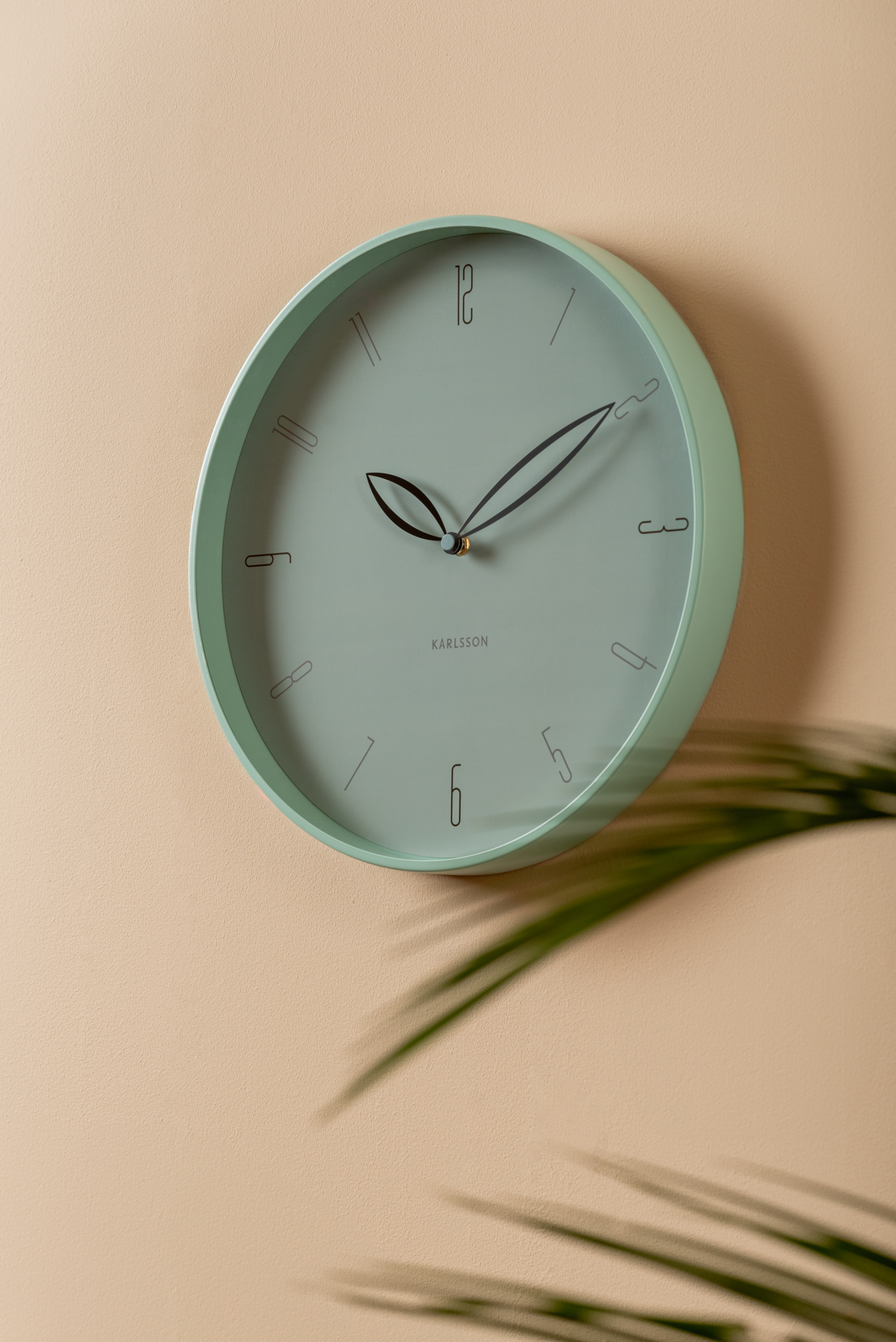 Wall clock Petals misty blue