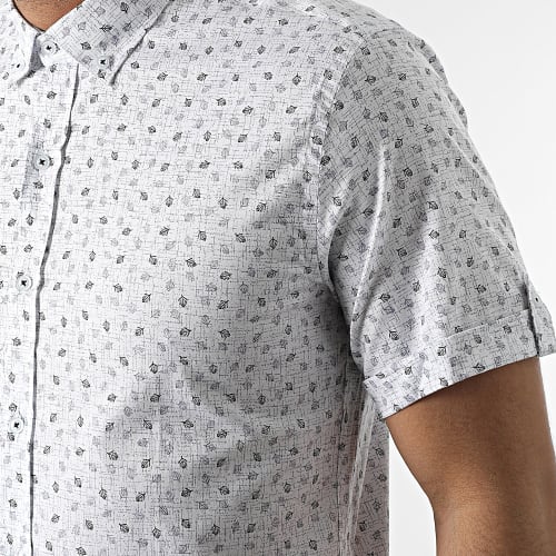 Chemise Manches Courtes Floral Blanc