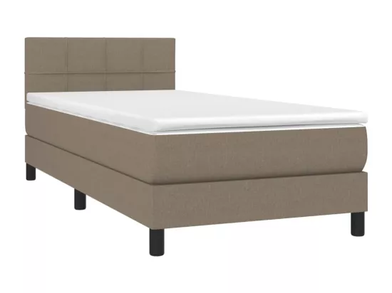 Sommier tapissier avec matelas et LED Taupe 90x190 cm Tissu