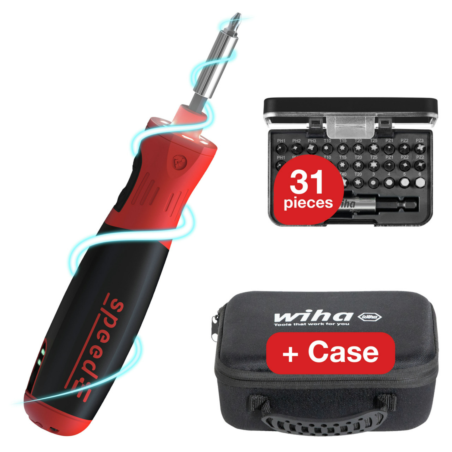Wiha E-schoevendraaier SpeedE PocketDrive met Bitbox en tas