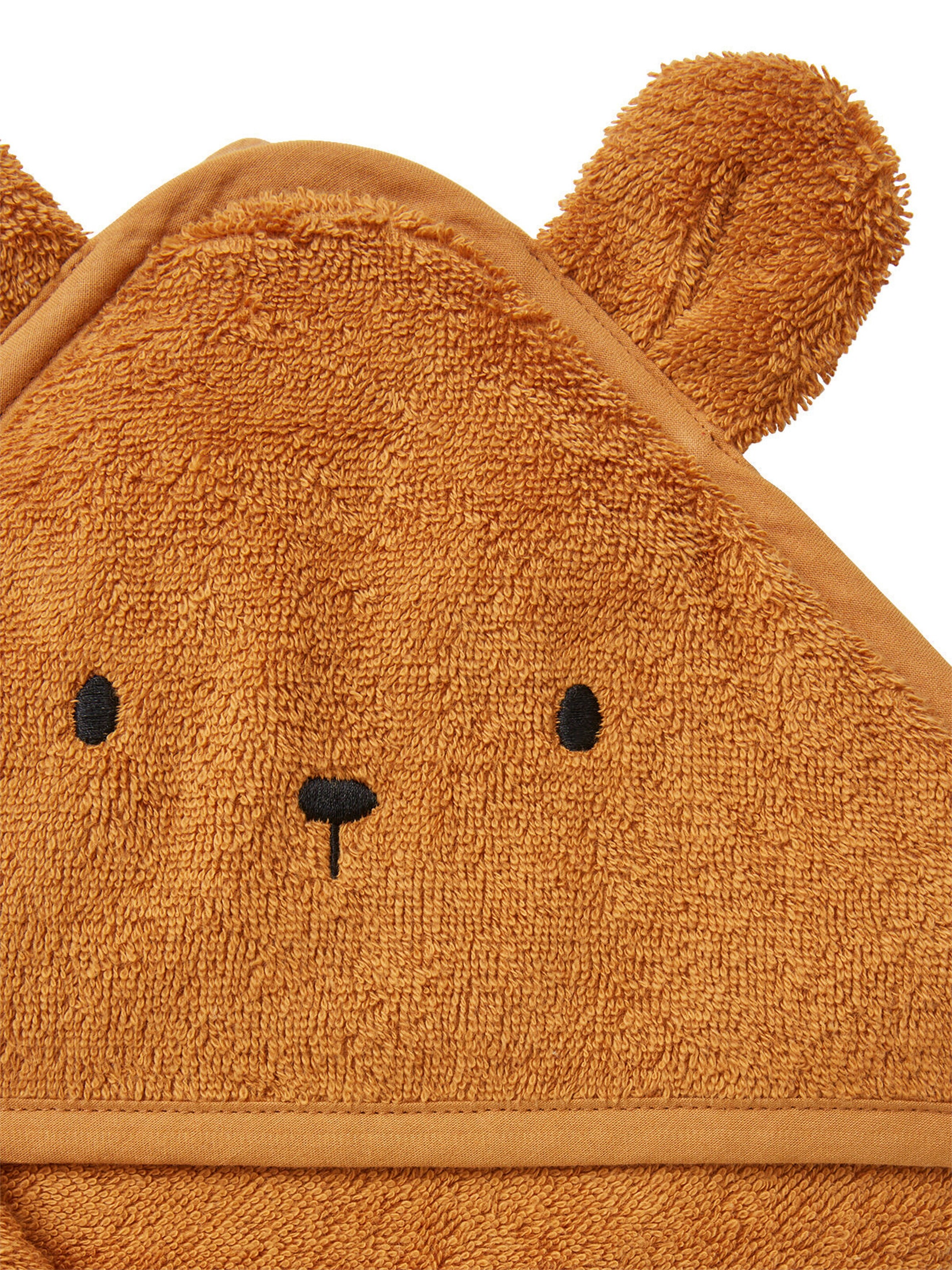 Vertbaudet Bio-Kollektion: Baby-Set aus Badetuch und Waschhandschuh karamell/bär