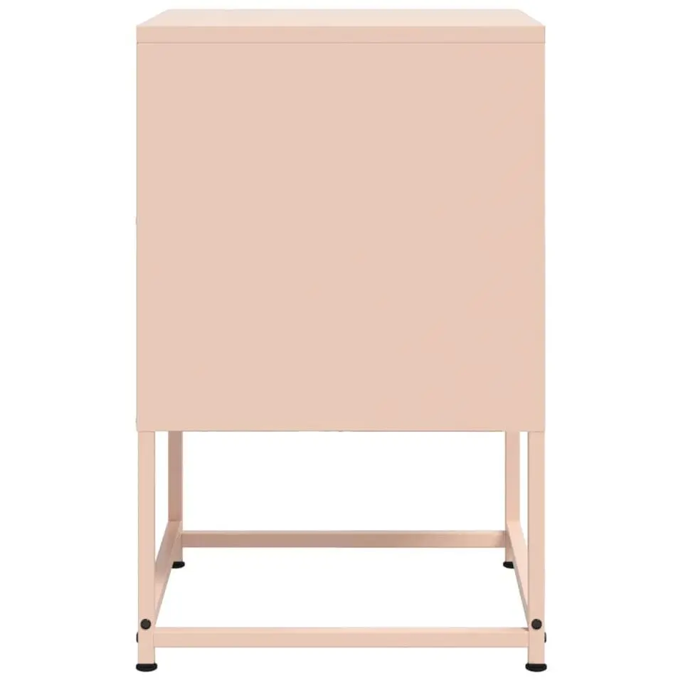 vidaXL - Nachtkastje - Roze - Staal - 2 stuks