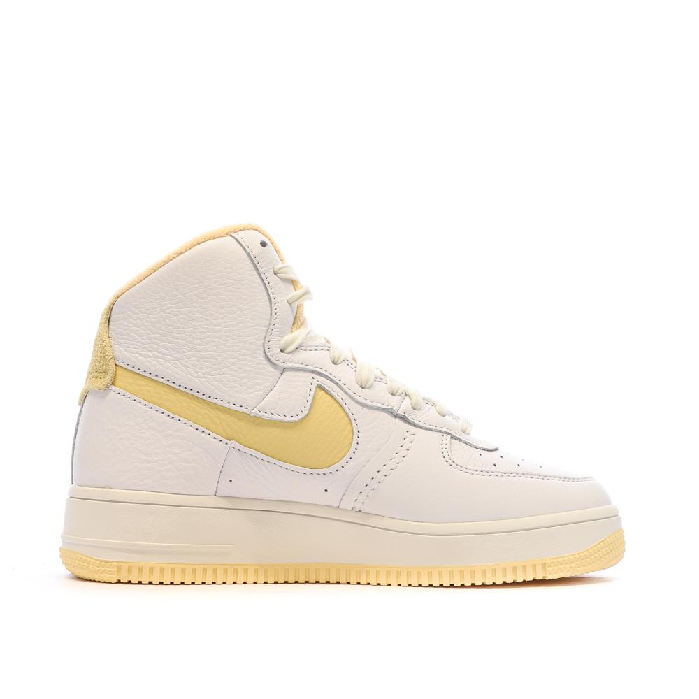 Nike Baskets Blanches/Jaune Femme Nike Air Force 1 Sculpt